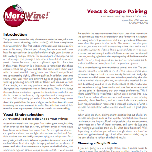 Yeast and Grape Pairing Guide