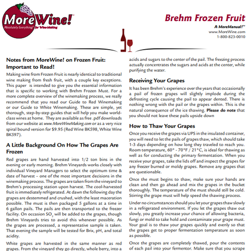 Brehm Fruit Instructions