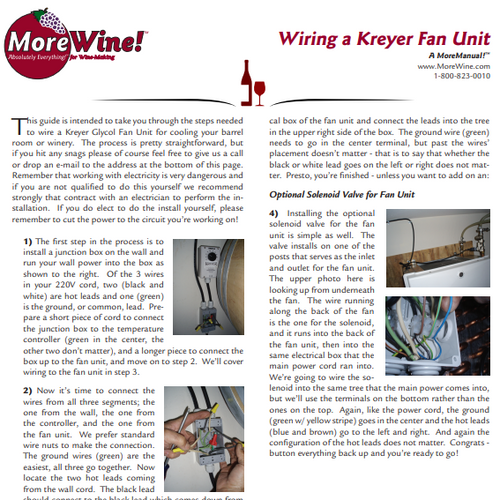 Installing and Wiring a Kreyer Fan Unit w/ Solenoid Valve