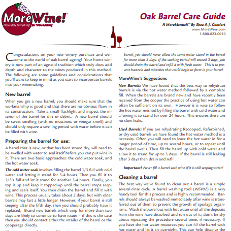 Oak Barrel Care Guide