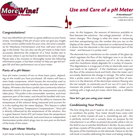 Use and Care of a pH meter