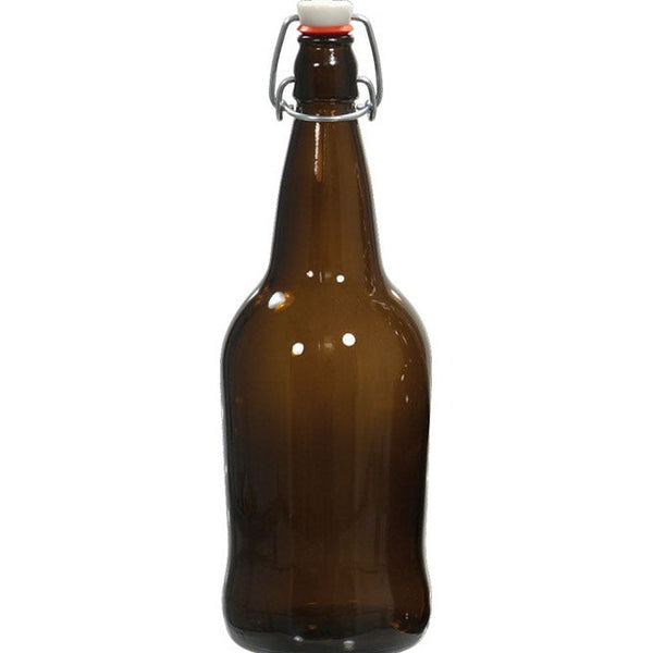 EZ Cap Swing Top Bottles | Amber Glass Bottles | 32 oz | Case of 12