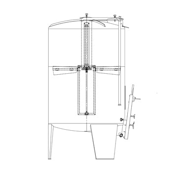 Speidel 9,200L/2000 mm Diameter FD-ITTS Sealed Red Wine Fermenter w/ Interal Must Plunger and Gate-Style Manway