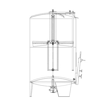Speidel 7,800L/2000 mm Diameter FD-ITAS Sealed Red Wine Fermenter w/ Interal Must Plunger, Gate-Style Manway and Motorized Must Ejection