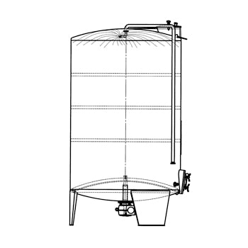 Speidel 8,500L/2000 mm Diameter FD-MUAK Sealed Red Wine Fermenter w/ Pumpover Assembly, Standard Manway and Motorized Must Ejection
