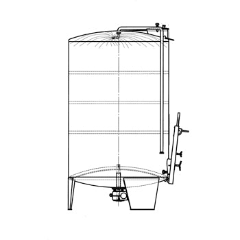 Speidel 8,500L/2000 mm Diameter FD-MUAS Sealed Red Wine Fermenter w/ Pumpover Assembly, Gate-Style Manway and Motorized Must Ejection