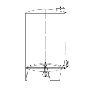 Speidel 8,500L/2000 mm Diameter FD-DFAK Sealed Red Wine Fermenter w/ Pulse-Air System, Standard Manway and Motorized Must Ejection