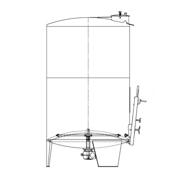 Speidel 9,300L/2000 mm Diameter FD-DFAS Sealed Red Wine Fermenter w/ Pulse-Air System, Gate-Style Manway and Motorized Must Ejection