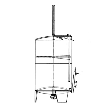 Speidel 8500L/2000 mm Diameter FD-MTAS Sealed Red Wine Fermentaion Tank w/ Must Plunging System, Gate-Style Manway and Motorized Must Ejection