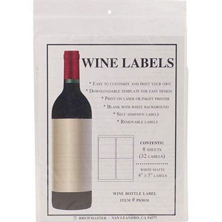 Bottle Labels - Wine - Pack of 32