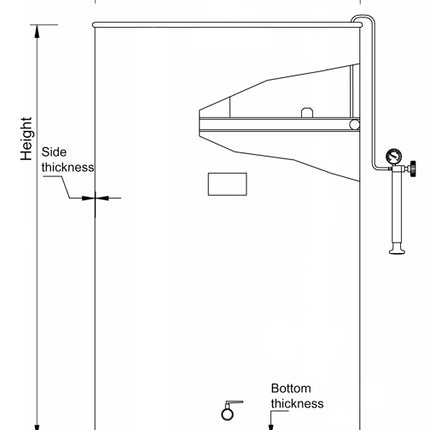 300 L Variable Capacity Tank - Flat Bottom - 3/4 in BSP Spigot