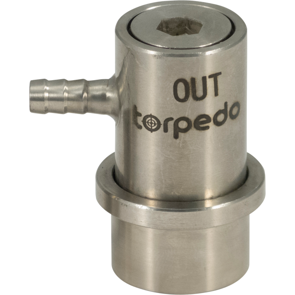 Torpedo Keg Ball Lock Quick Disconnect (QD) | Beverage Out | Stainless Steel | Barbed