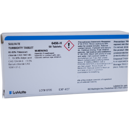 LaMotte Water Test Reagent - Sulfate Turb Tablets