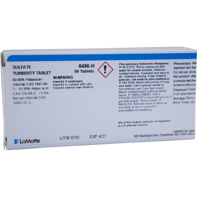 LaMotte Water Test Reagent - Sulfate Turb Tablets