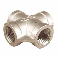 Stainless - Cross - 1/2 in fpt