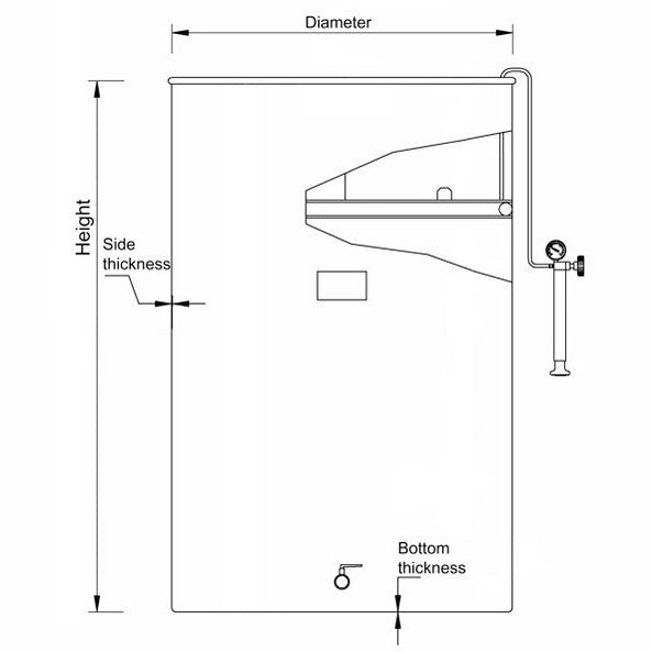 300 L Variable Capacity Tank - Flat Bottom - 3/4 in BSP Spigot - PLACEHOLDER