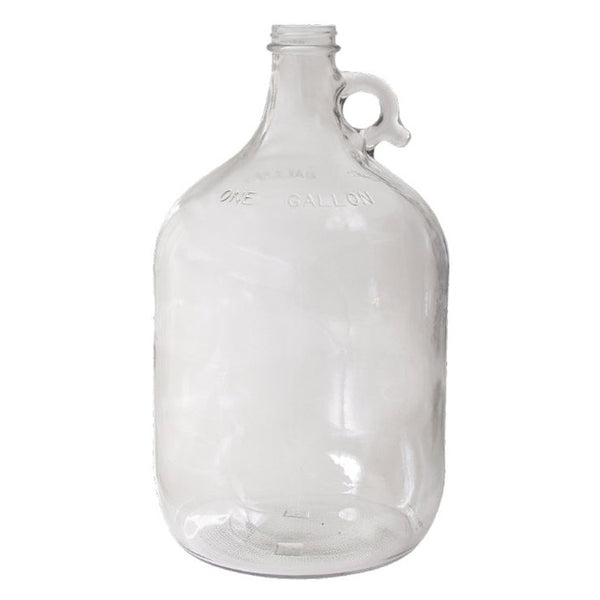 Glass Jug w/ Screw Top Finish | Finger Grip Handle | Clear | 1 Gallon | 128 oz