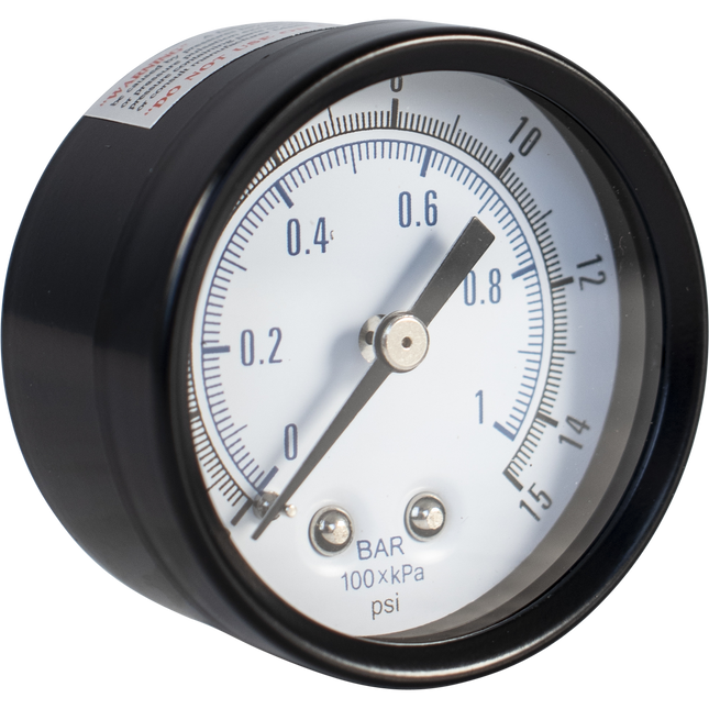 Gauge - Low Pressure Back Mount (1-15lb)