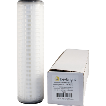BevBright Pleated PES Filter (10 in.) - High Efficiency 0.45 Micron Absolute