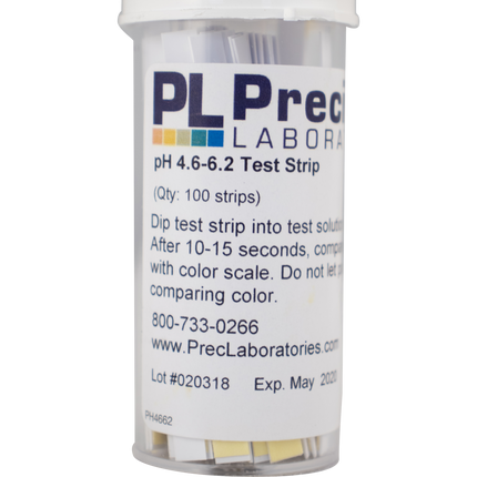 pH Paper - 4.6 to 6.2 For Beer - Vial of 100 Strips