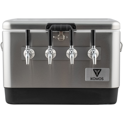 KOMOS Stainless 4 Tap Jockey Box - Rear Entry