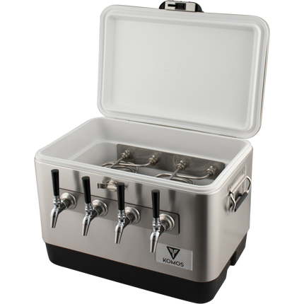 KOMOS Stainless 4 Tap Jockey Box - Rear Entry