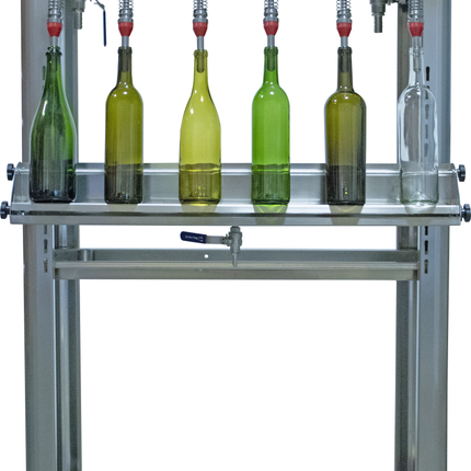 EnoItalia Wine Bottle Filler (Professional) - 6 Spout Trolley Style