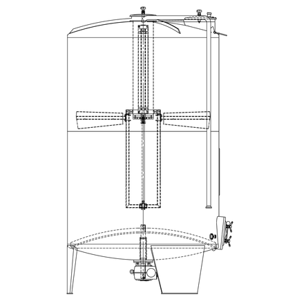 Speidel 7,000L/2000 mm Diameter FD-ITAK Sealed Red Wine Fermenter w/ Interal Must Plunger, Standard Manway and Motorized Must Ejection