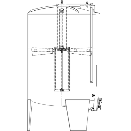 Speidel 6,800L/2000 mm Diameter FD-ITTK Sealed Red Wine Fermenter w/ Interal Must Plunger and Standard Manway