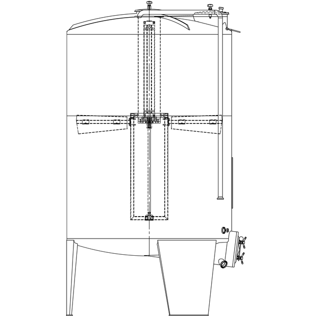 Speidel 6,800L/2000 mm Diameter FD-ITTK Sealed Red Wine Fermenter w/ Interal Must Plunger and Standard Manway