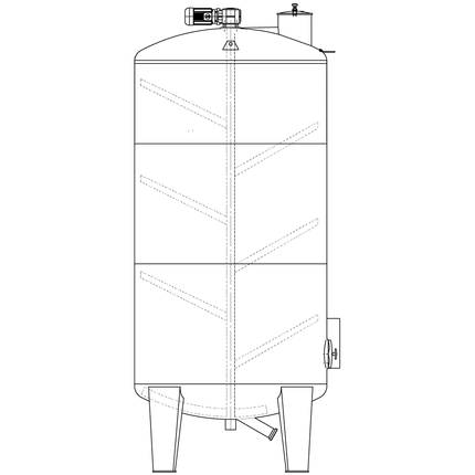 Speidel 5,200L/2000 mm Diameter FD-MBT Sealed Must Reception & Storage Tank w/ Mixing Bars