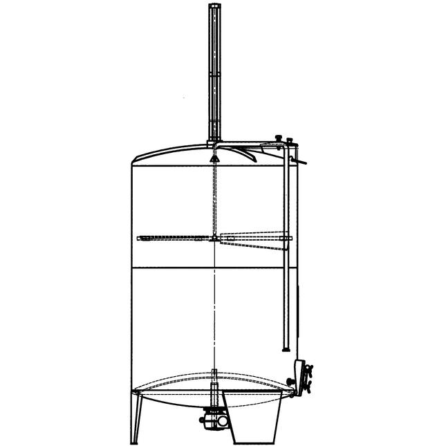 Speidel 6300L/2000 mm Diameter FD-MTAK Sealed Red Wine Fermentaion Tank w/ Must Plunging System, Standard Manway and Motorized Must Ejection