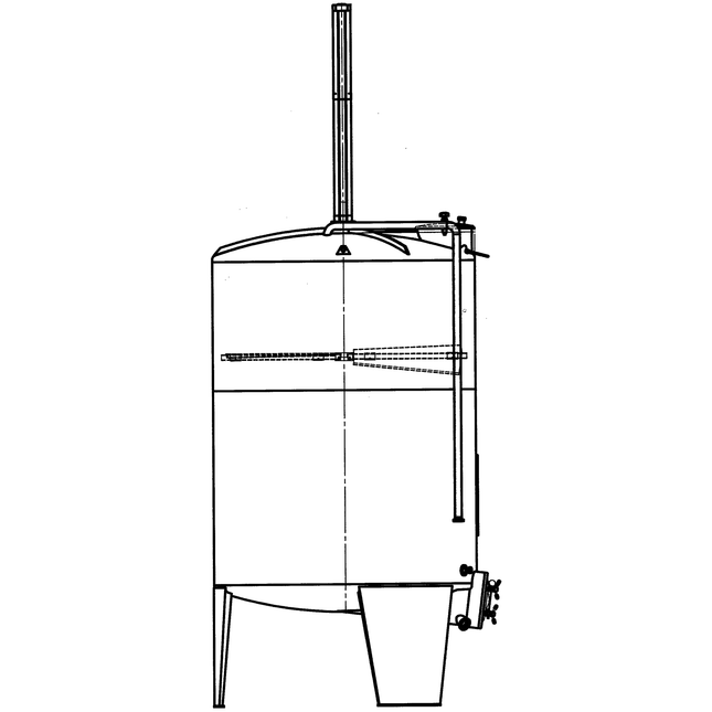 Speidel 7600L/2000 mm Diameter FD-MTTK Sealed Red Wine Fermentaion Tank w/ Must Plunging System and Standard Manway