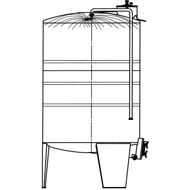 Speidel 3,300L/1600 mm Diameter FD-MUTK Sealed Red Wine Fermenter w/ Pumpover Assembly and Standard Manway