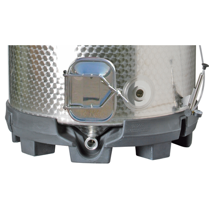 Speidel 1600L, 1200mm Diameter FO-M Variable Volume Dish Bottom Red Fermentation Tank w/ Forkliftable PF Base and Lid - PRECONFIGURED