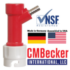 Pin Lock Quick Disconnect (QD) Gas In (RED) - BARB GRAY TOP