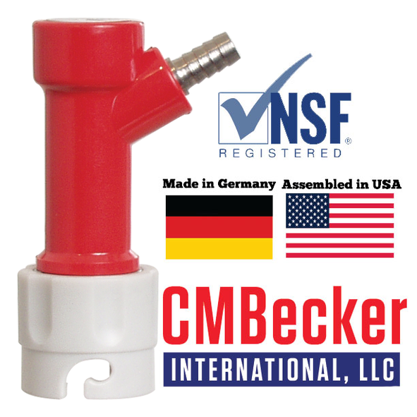 Pin Lock Quick Disconnect (QD) Gas In (RED) - BARB GRAY TOP