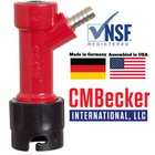 Pin Lock Bev Out (RED) - BARB BLACK TOP - Quick Disconnect (QD)