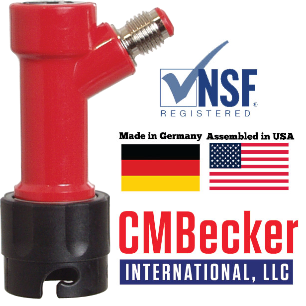 Pin Lock Bev Out (Red) - FLARE BLACK TOP  - Quick Disconnect (QD)