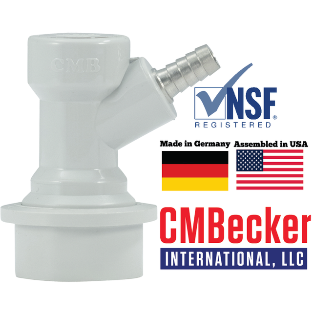 Ball Lock Quick Disconnect (QD) Gas In (GRAY) - CM Becker - Barb