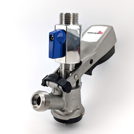 Stainless Ball Valve for Keg Couplers - Male & Female Beer Thread (5/8 in. BSP)