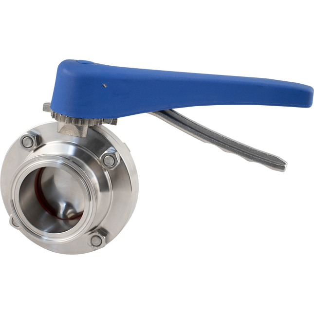 ForgeFit - 2 in. T.C. Butterfly Valve (304 S/S) 7 Position - Blue Plastic Handle