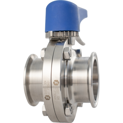 ForgeFit - 1.5 in. T.C. Butterfly Valve (304 S/S) 7 Position - Blue Plastic Handle