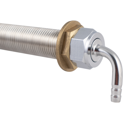 Intertap Faucet Shank - 6 in. Stainless Steel w/ nut and nipple