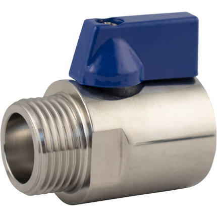 Stainless Ball Valve for Keg Couplers - Male & Female Beer Thread (5/8 in. BSP)