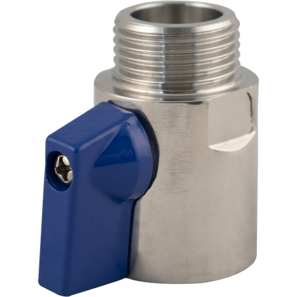 Stainless Ball Valve for Keg Couplers - Male & Female Beer Thread (5/8 in. BSP)