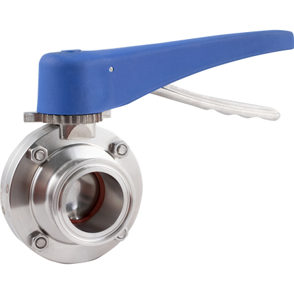 ForgeFit - 1.5 in. T.C. Butterfly Valve (304 S/S) 7 Position - Blue Plastic Handle