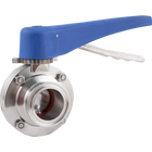 ForgeFit - 1.5 in. T.C. Butterfly Valve (304 S/S) 7 Position - Blue Plastic Handle