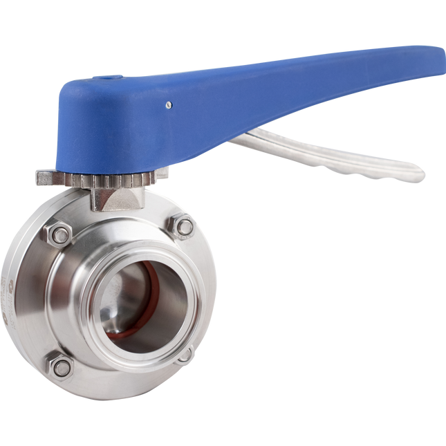 ForgeFit - 1.5 in. T.C. Butterfly Valve (304 S/S) 7 Position - Blue Plastic Handle