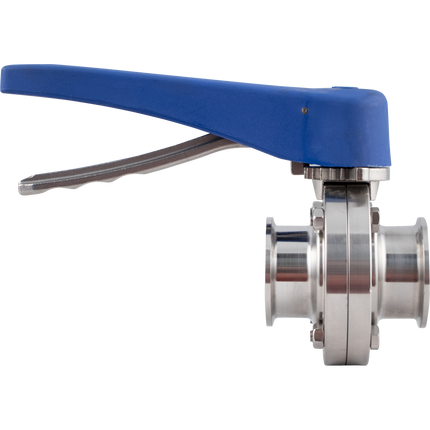 ForgeFit - 1.5 in. T.C. Butterfly Valve (304 S/S) 7 Position - Blue Plastic Handle